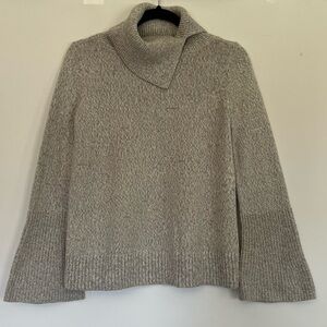 Loft Taupe Cowl Neck Sweater, Size Extra Small